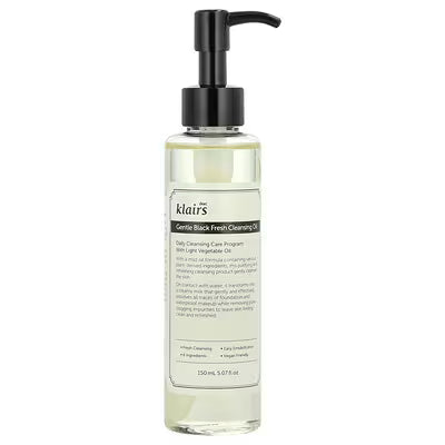 Dear Klairs Gentle Black Fresh Cleansing Oil 150ml - Aceite Limpiador Vegano Sin Fragancia