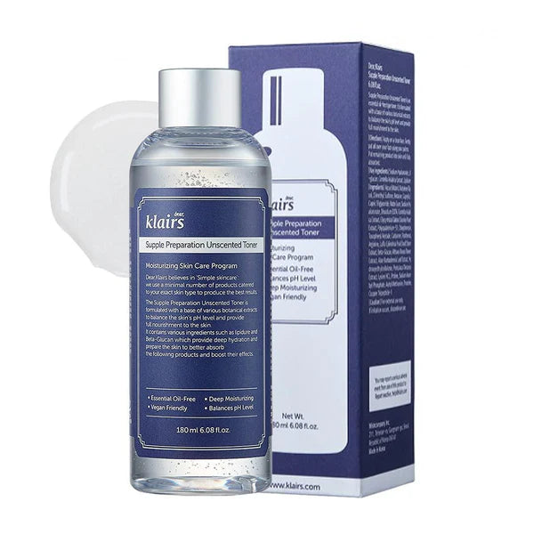 Dear Klairs Supple Preparation Unscented Toner 180ml - Tónico Hidratante Sin Fragancia