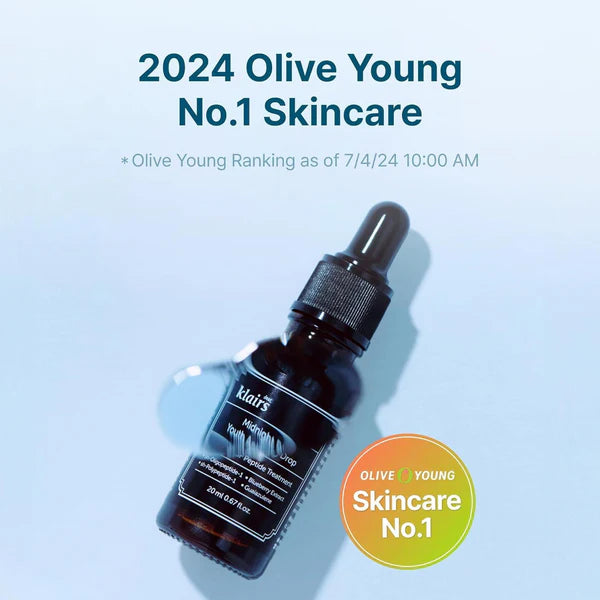 Dear Klairs Midnight Blue Youth Activating Drop 20ml - Ampolla con Factor de Crecimiento EGF