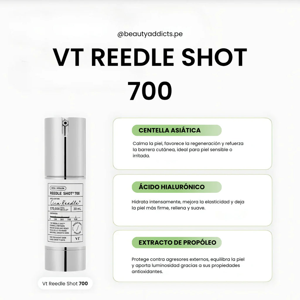 VT COSMETICS Reedle Shot 700 Essence 30ml - Tratamiento Intensivo con Microagujas Cica Reedle